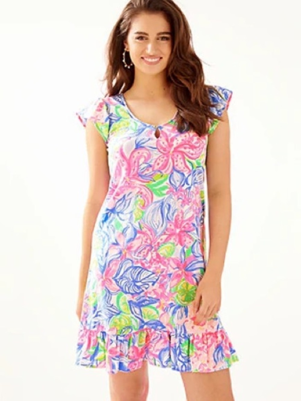 Lilly Pulitzer Rejina Dress Multi Havana Cocktail Floral Print Size Small